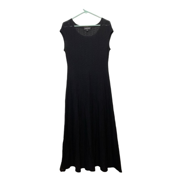 Women’s Peruvian Connection black, crochet maxi‎ dress, size medium - Picture 1 of 4